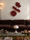 Burgundy Flow – Üçlü Seramik Duvar Objesi