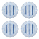 Cabana Stripe Melamin Tatlı Ve Salata Tabağı 4lü Set Okyanus Mavisi-Juliska Sofra-Juliska-NowShopFun