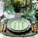 Cabana Stripe Melamin Tatlı Ve Salata Tabağı 4lü Set Yosun Yeşili-Juliska Sofra-Juliska-NowShopFun