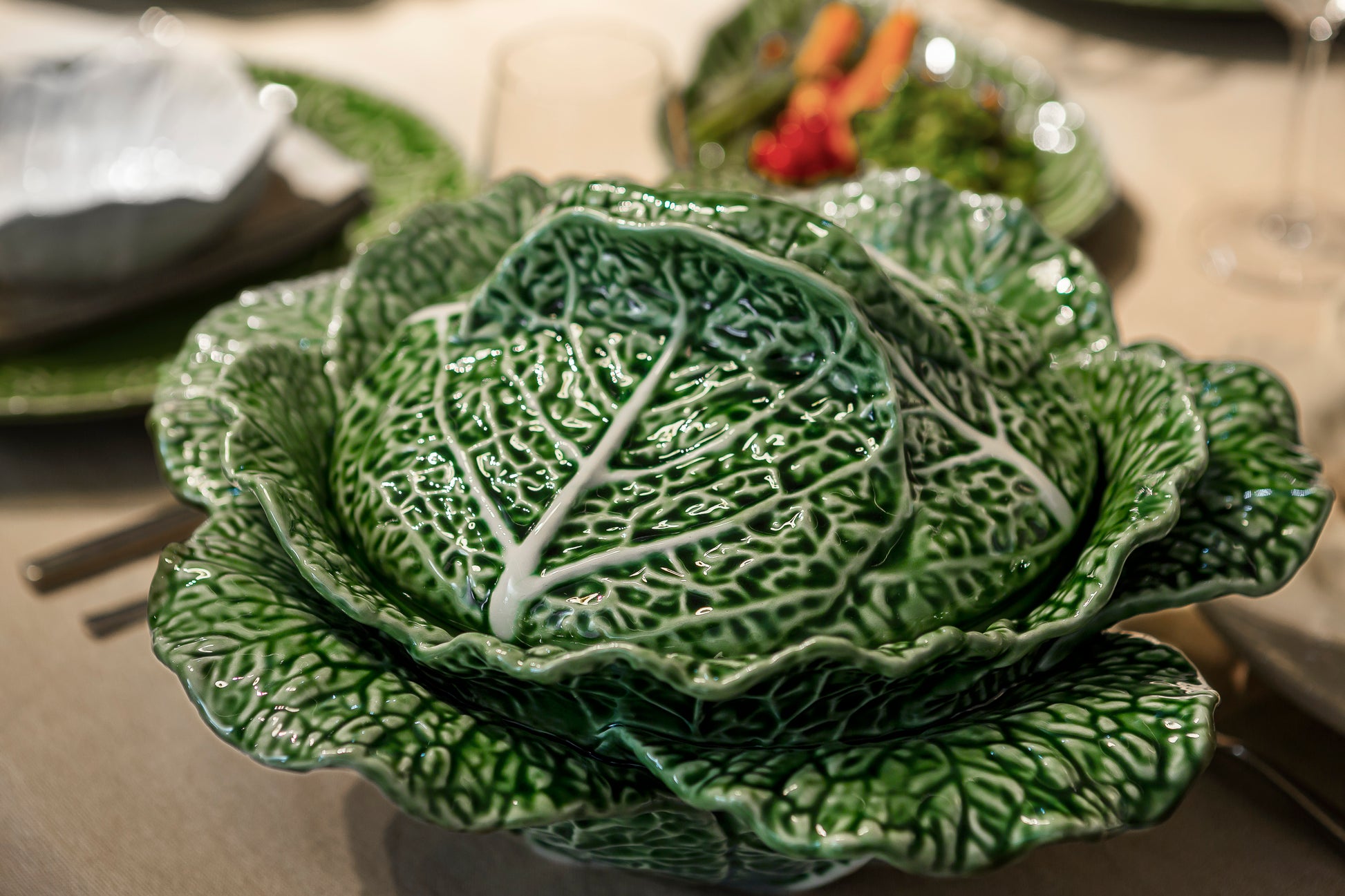 Cabbage Seramik Kapaklı Sunum Kasesi