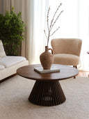 Cage Masif Meşe Orta Sehpa-Orta Sehpa-Kos Living-Naturel-85*85*40 cm-NowShopFun
