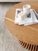 Cage Masif Meşe Orta Sehpa-Orta Sehpa-Kos Living-Naturel-85*85*40 cm-NowShopFun