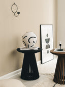 Cage Meşe Yan Sehpa - Black-Yan Sehpa-Kos Living-45*45*49 cm-NowShopFun