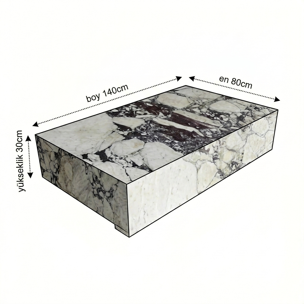 Calacatta Viola Orta Sehpa 140x80x30