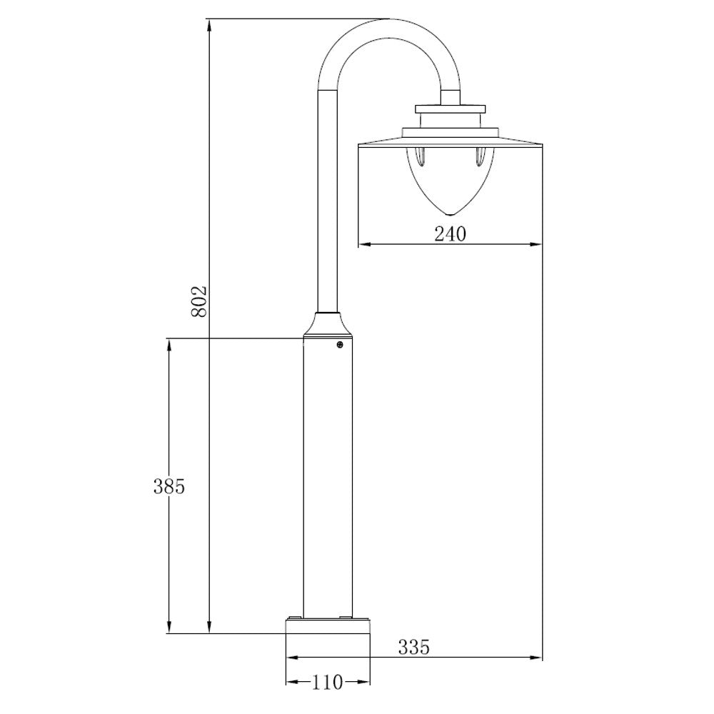 Calais Bolard Kahve Ø24x33,5xh80 Cm Led 8w Ip54 3000k 170°