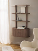 Calary Nervürlü Duvar Rafı 90x152cm Şık Ahşap Tasarım