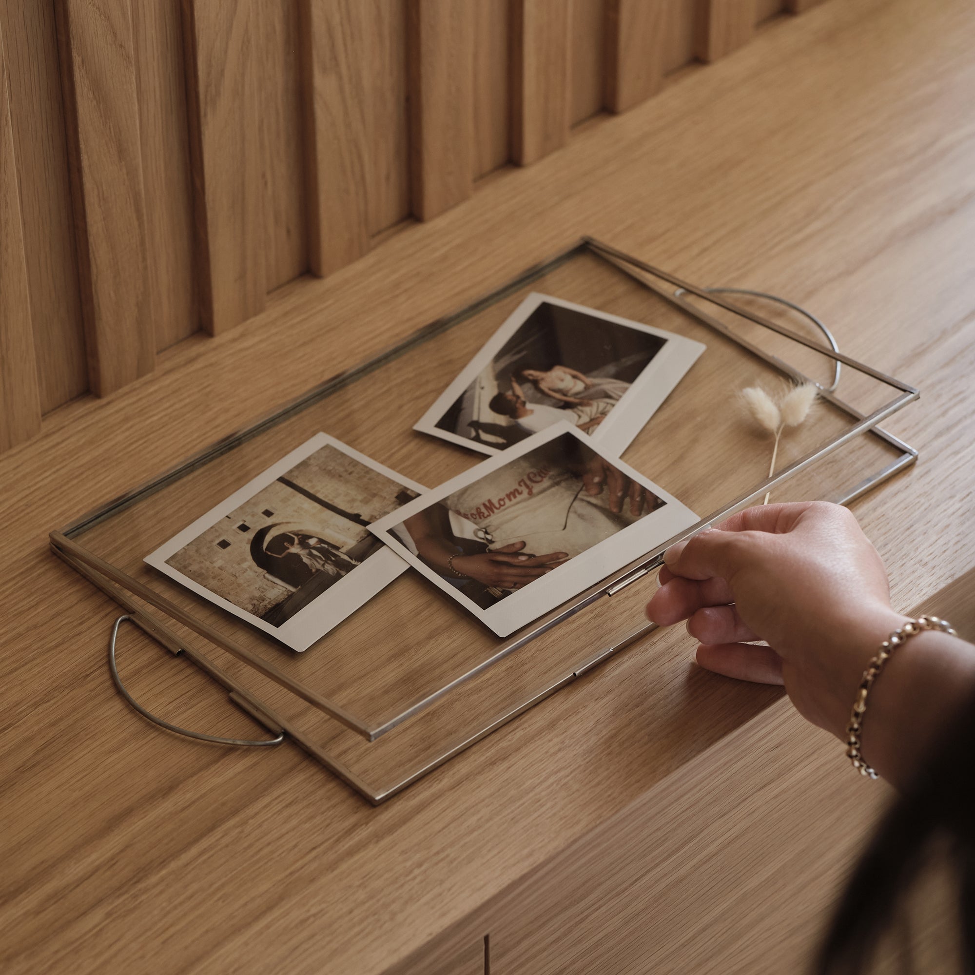 Cam Kapaklı Gümüş Tepsi