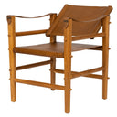 Camel Renk Deri Teak Safari Form Kolçaklı Sandalye-Artika Design-NowShopFun