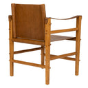 Camel Renk Deri Teak Safari Form Kolçaklı Sandalye-Artika Design-NowShopFun