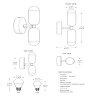 Capsule Duo Mimari Çift Yönlü Mor Aplik