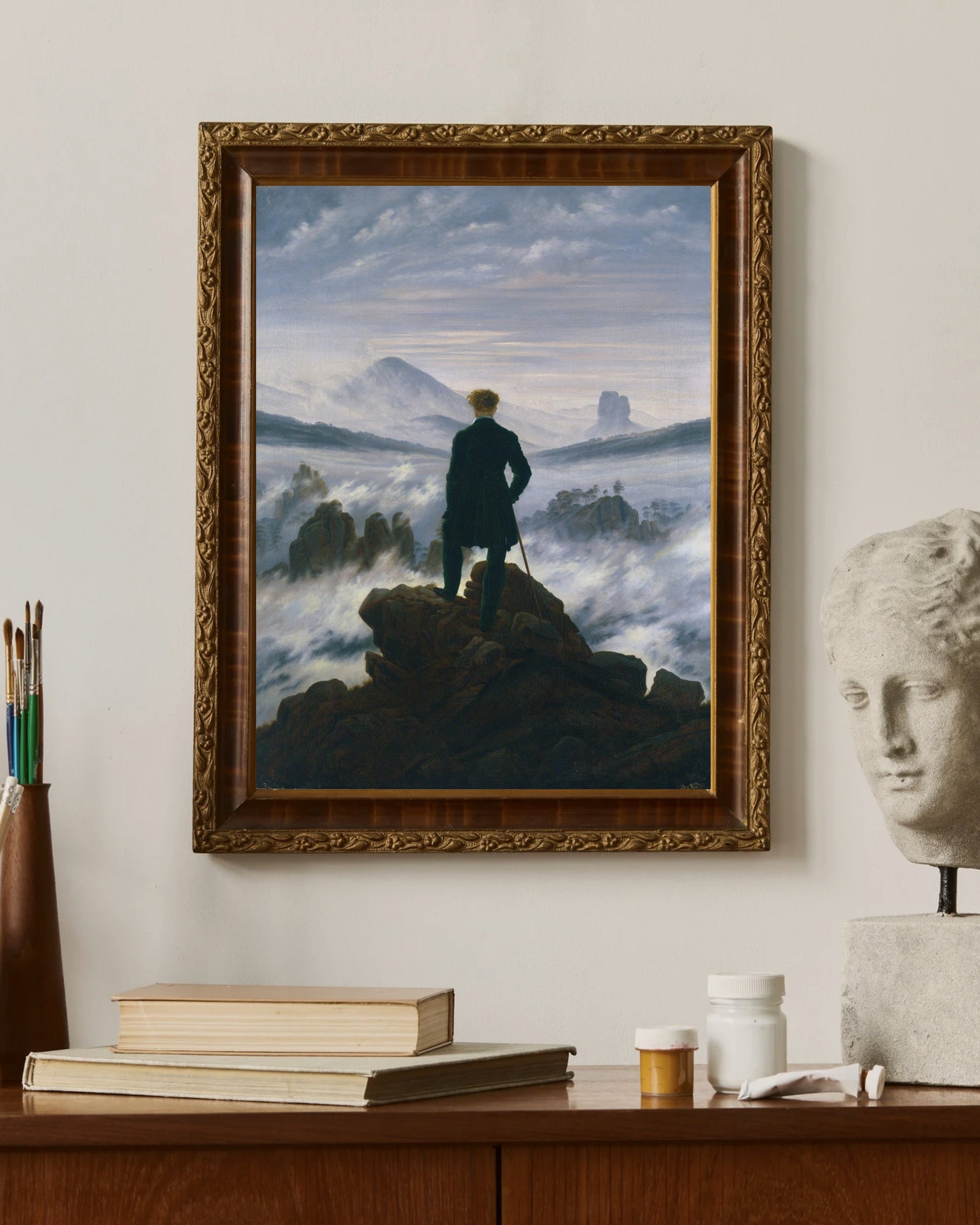 Caspar David Friedrich - Deniz Sisi Üzerinde Gezgin Fine Art Baskı
