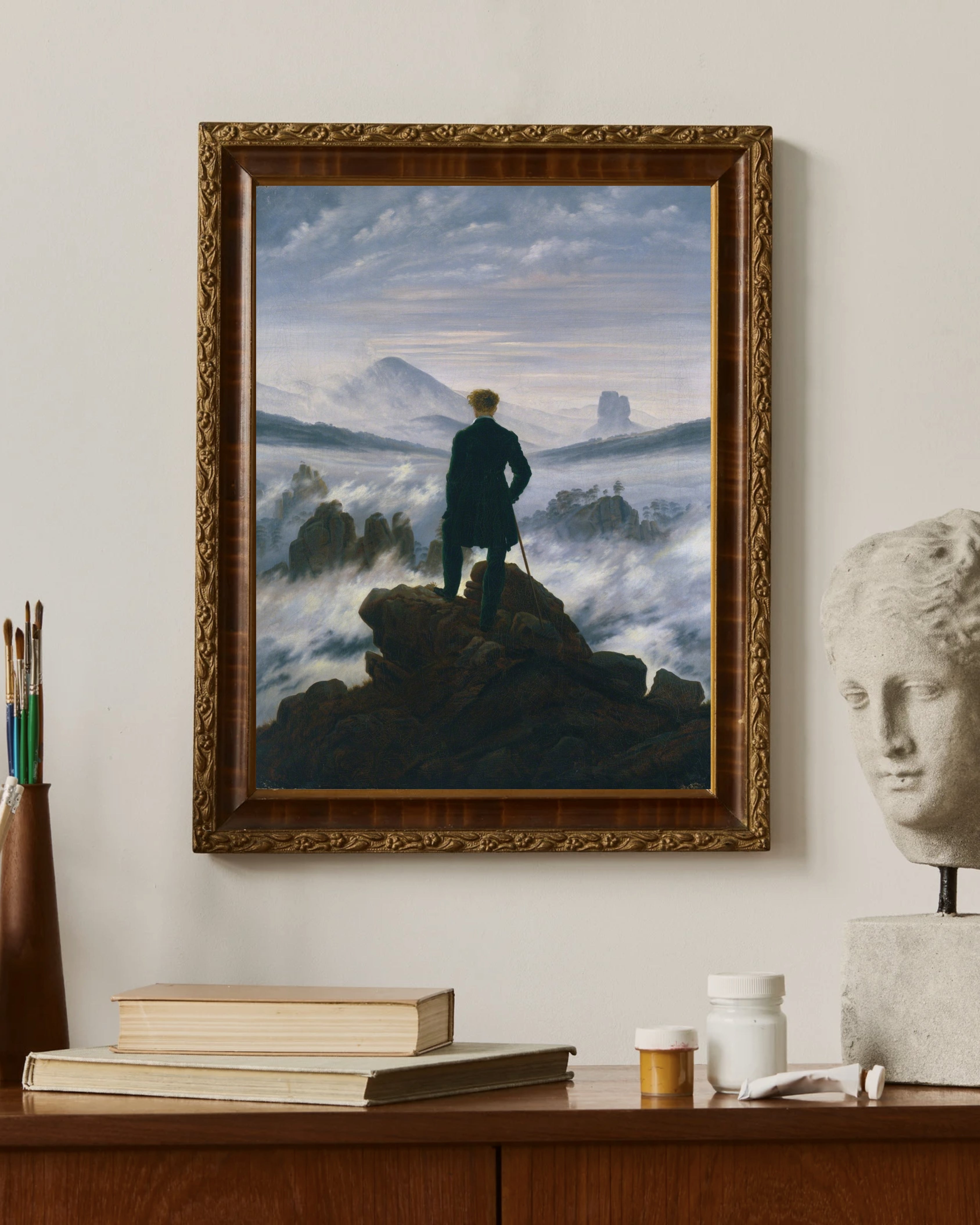 Caspar David Friedrich - Deniz Sisi Üzerinde Gezgin Fine Art Baskı