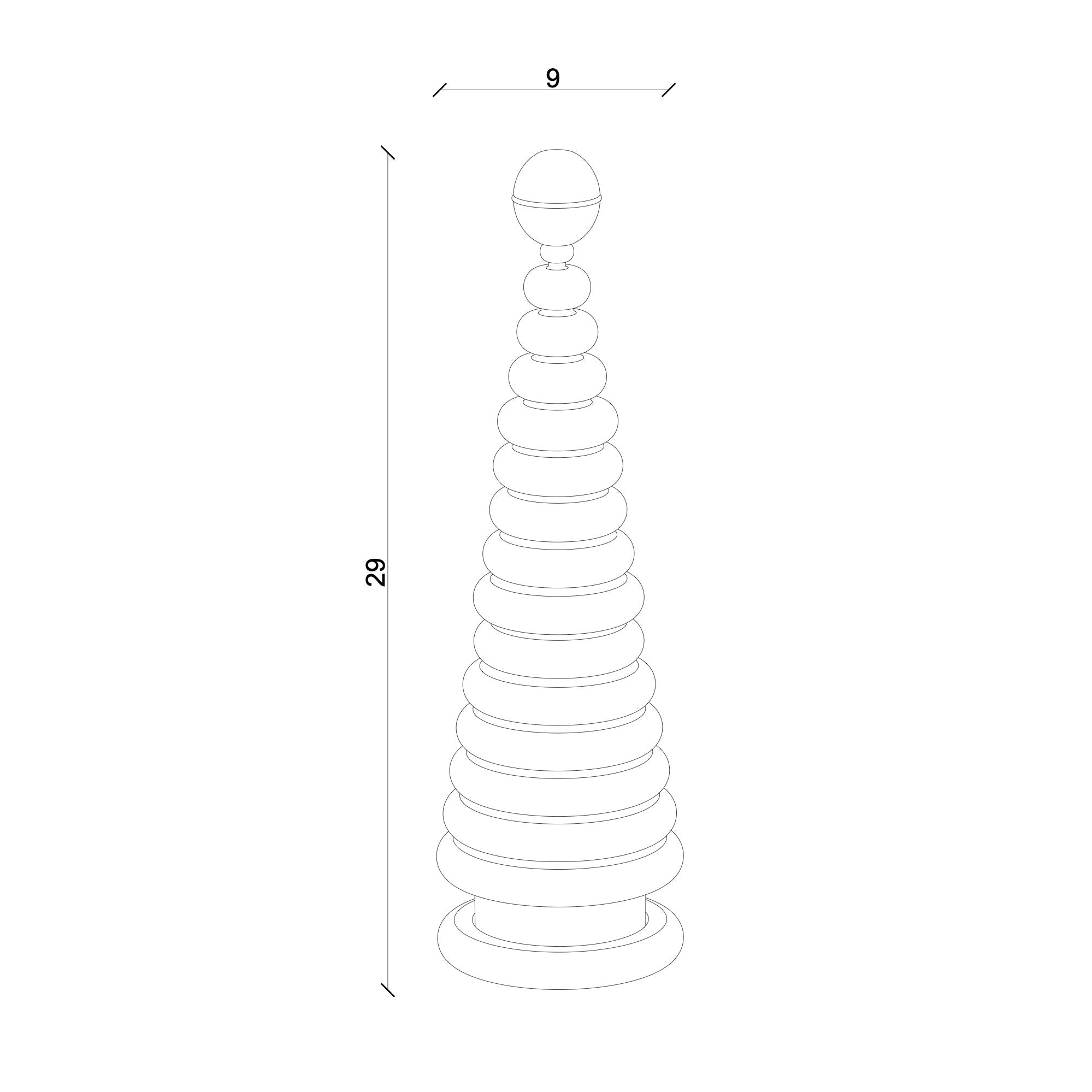 Ahşap Yılbaşı Ağacı Fir – Pirinç Başlıklı Sedir