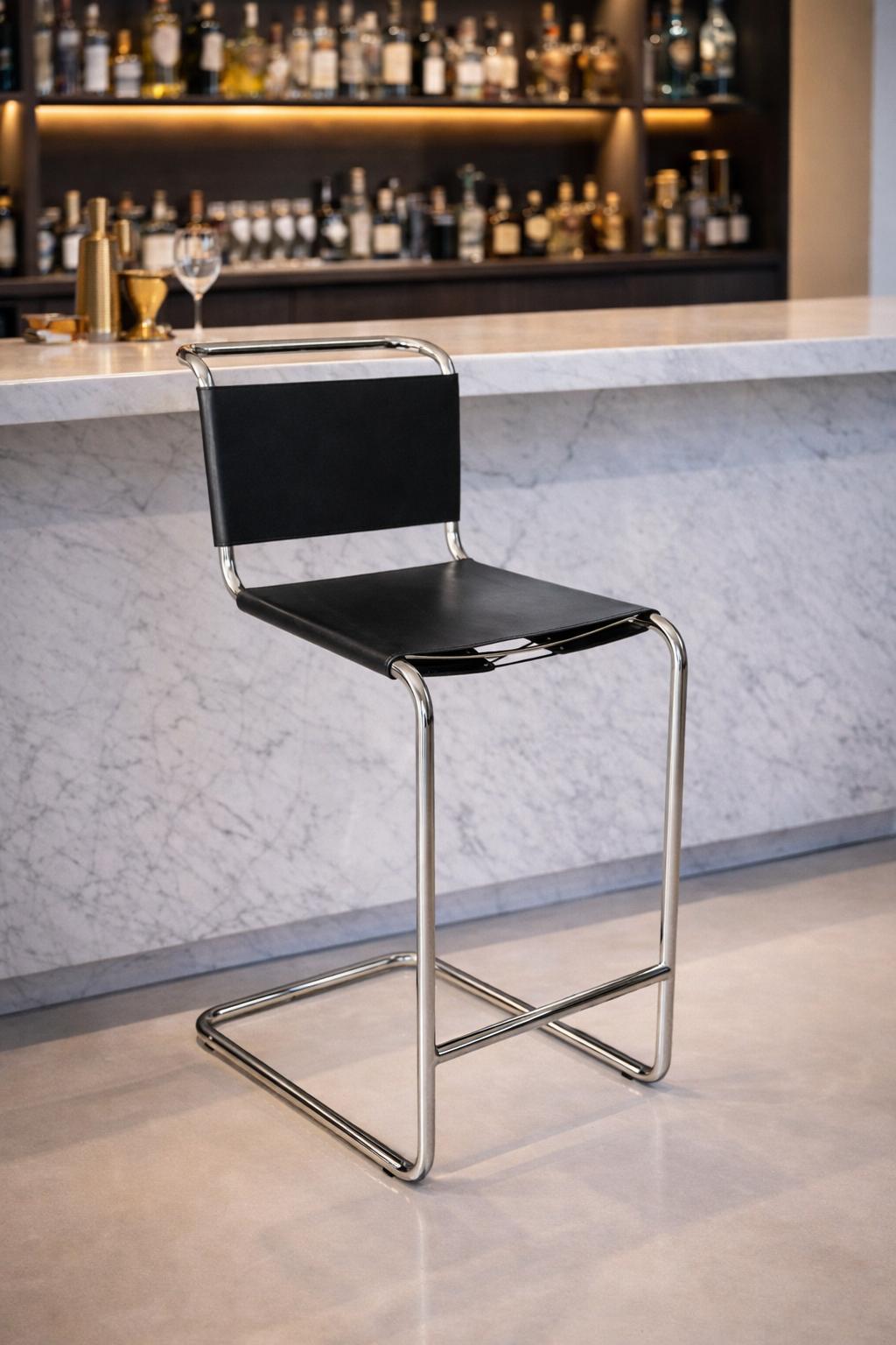 Cesca Gerçek Deri Bar Sandalye