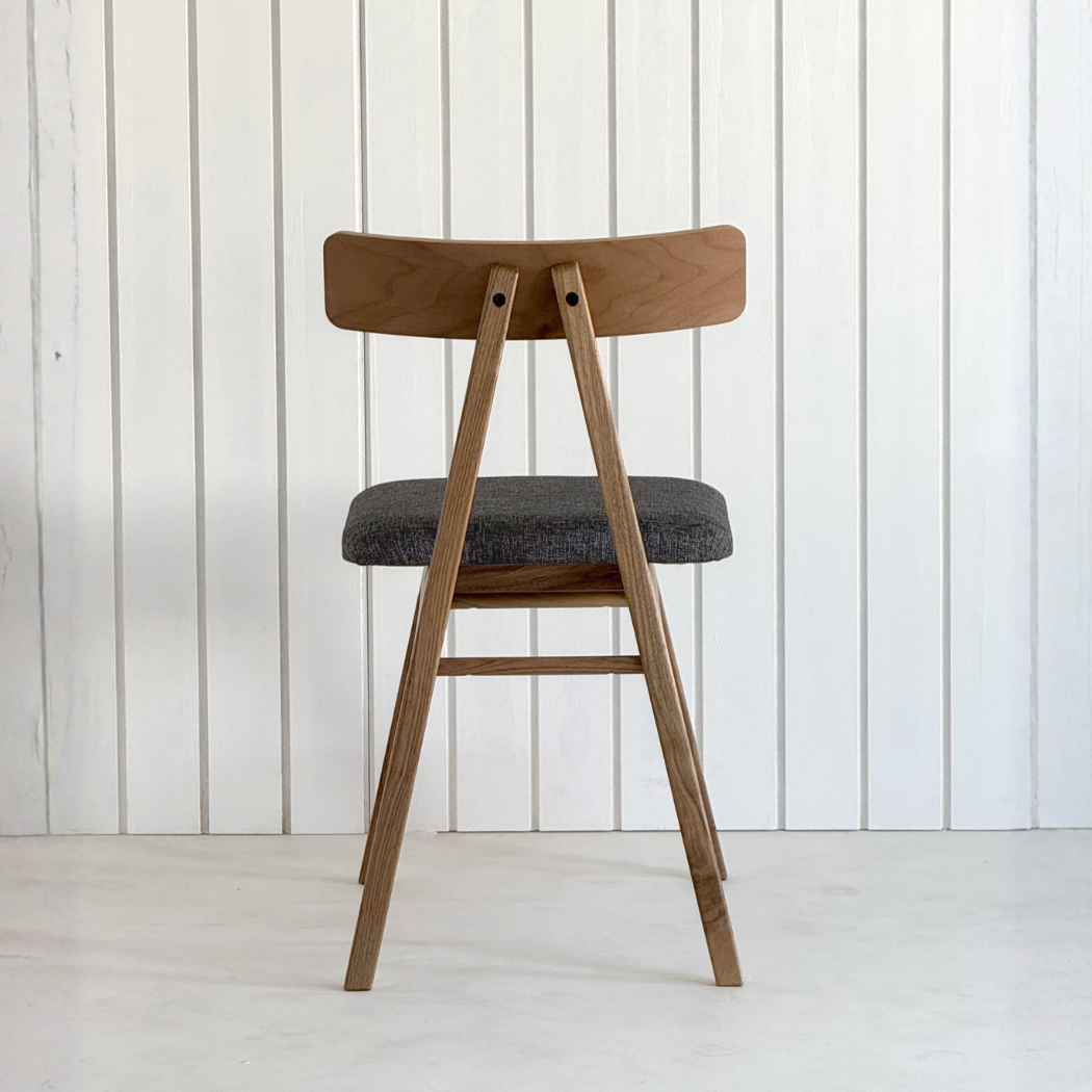 Slim Ceviz Ahşap Sandalye Antrasit