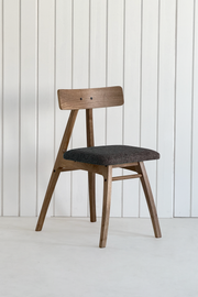 Slim Ceviz Ahşap Sandalye Antrasit