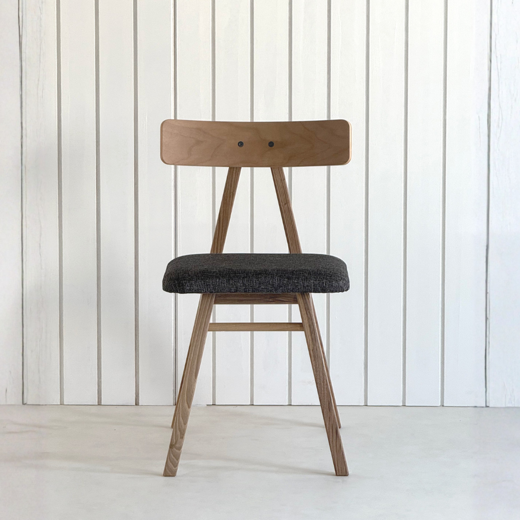 Slim Ceviz Ahşap Sandalye Antrasit