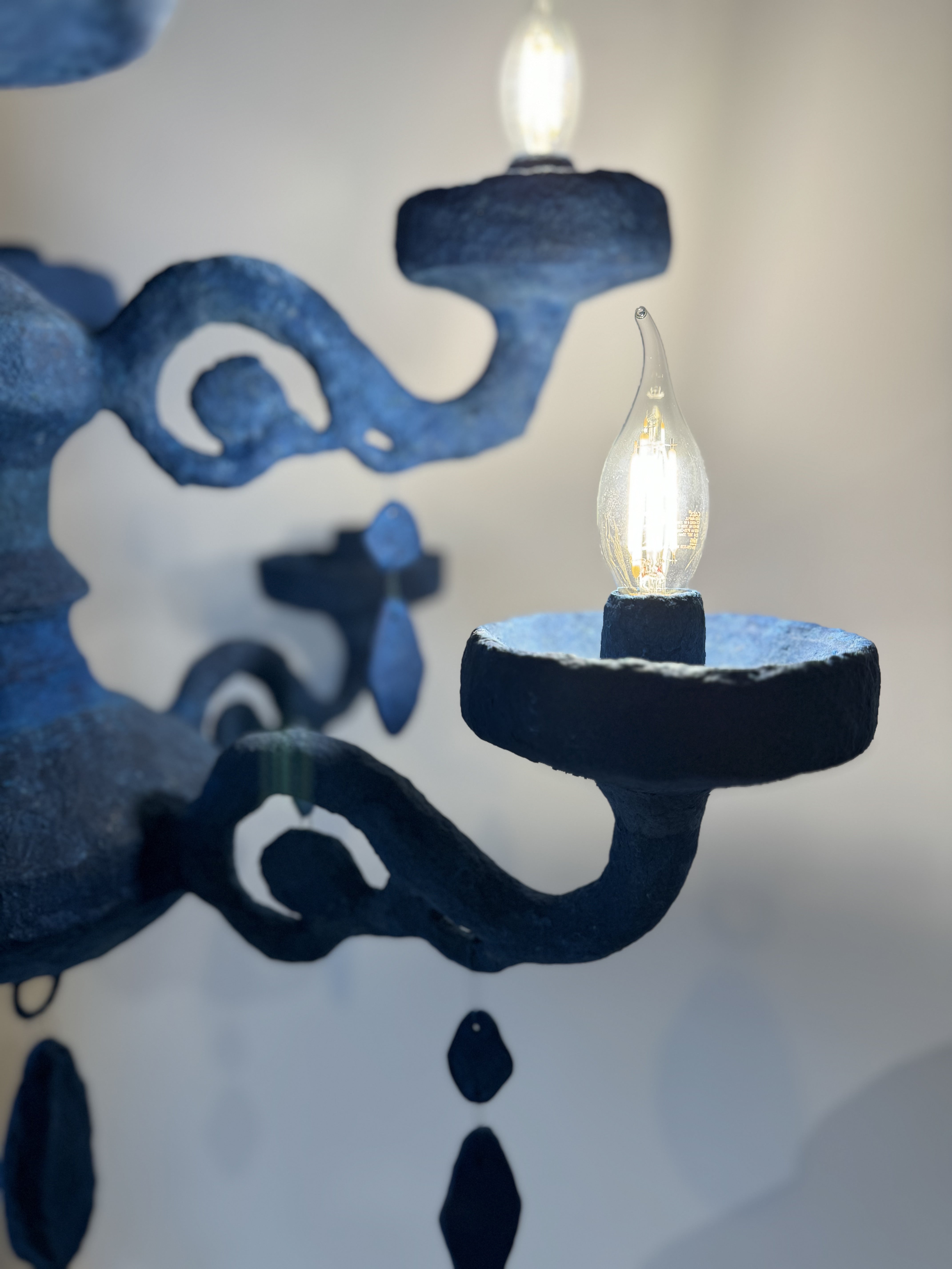 Chandelier Velvet Blue Avize