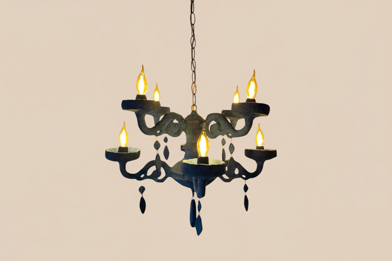 Chandelier Velvet Blue Avize