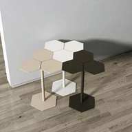 Levitas Hexa Çelik Metal Yan Sehpa - Kahve Sehpası-Yan Sehpa-Kalorad-Taş Rengi-NowShopFun