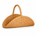 Rattan Kulplu Dekoratif Çiçeklik Sepeti