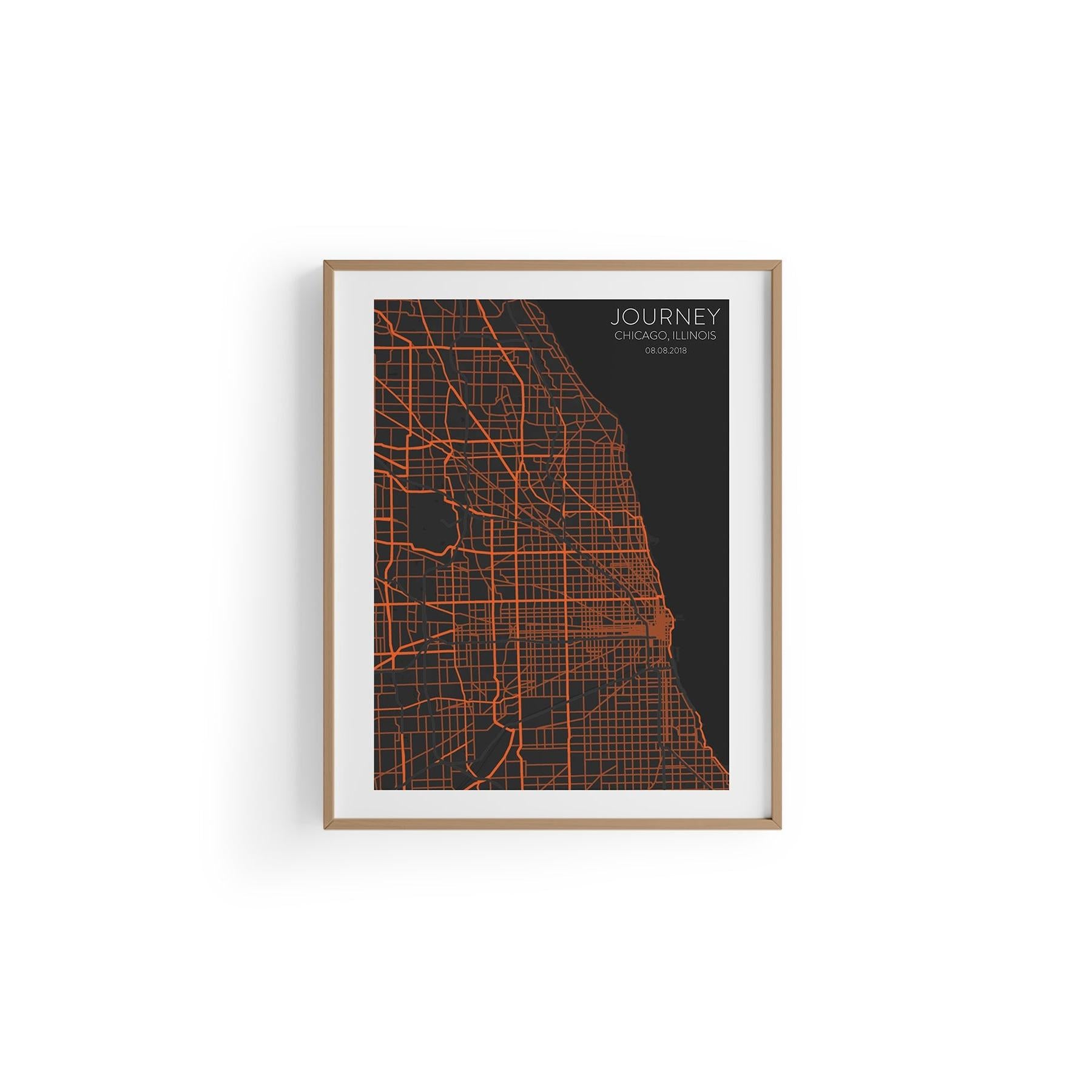 Chicago Şehir Haritası Poster