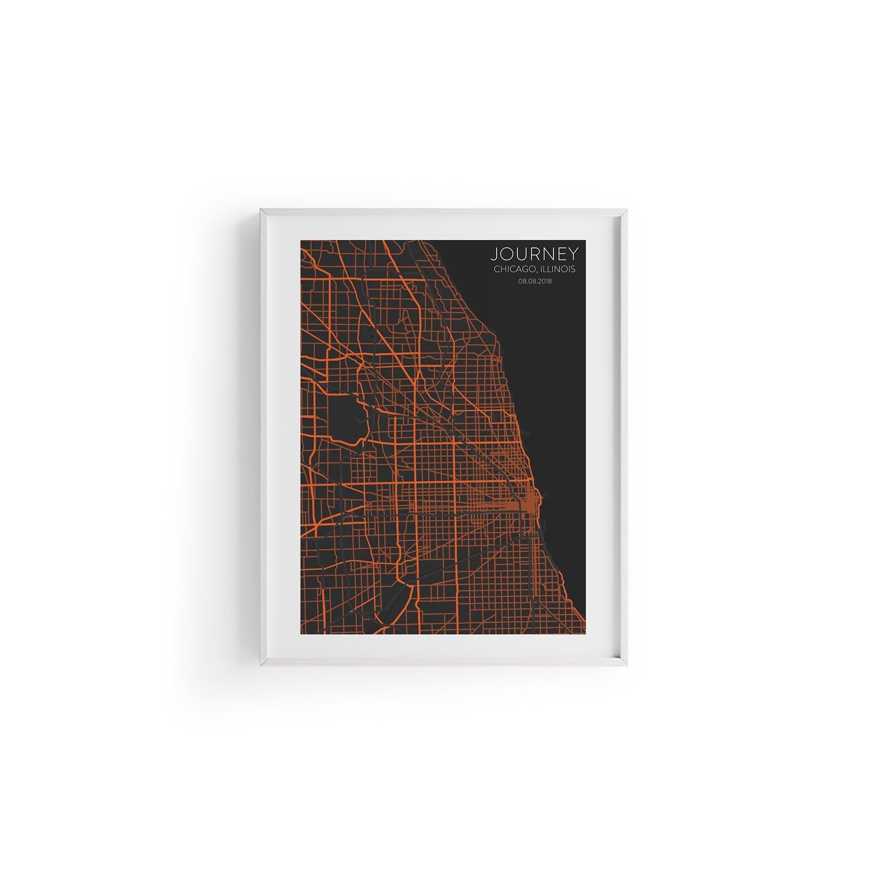 Chicago Şehir Haritası Poster