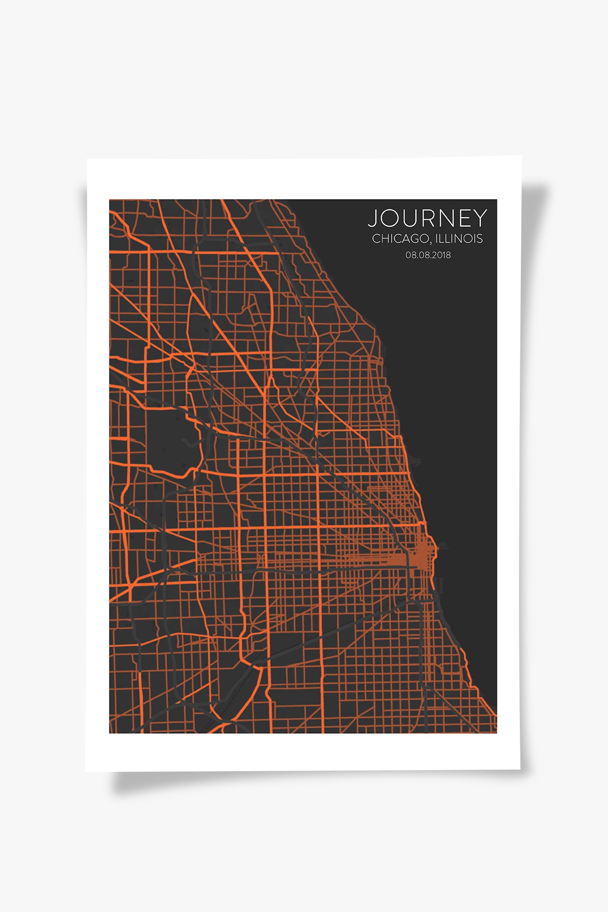 Chicago Şehir Haritası Poster