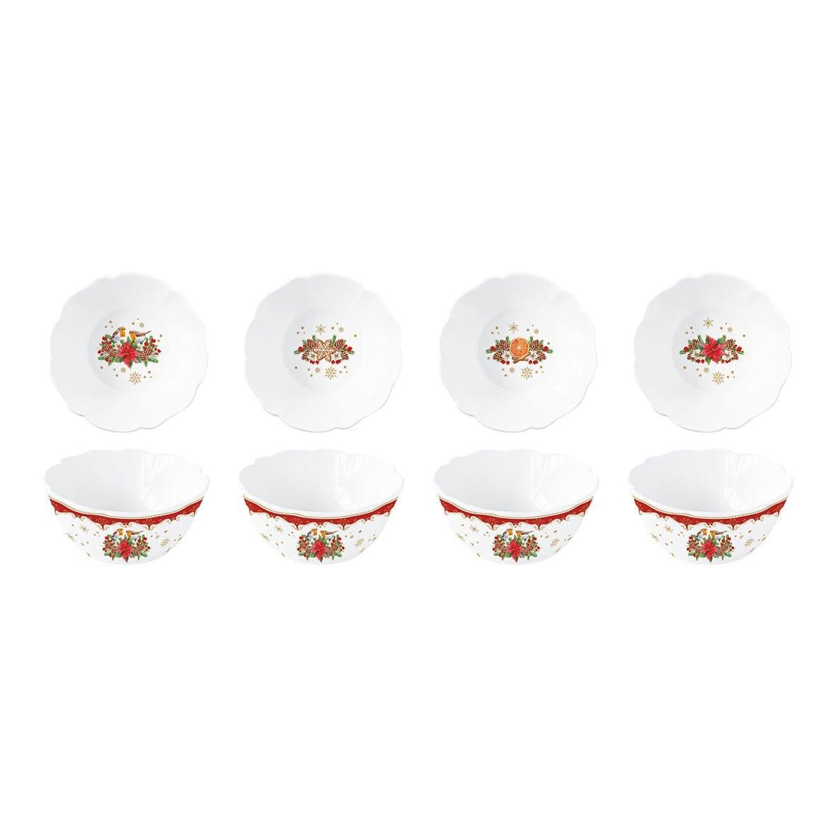 Christmas Melody 4'lü Porselen Kase Seti