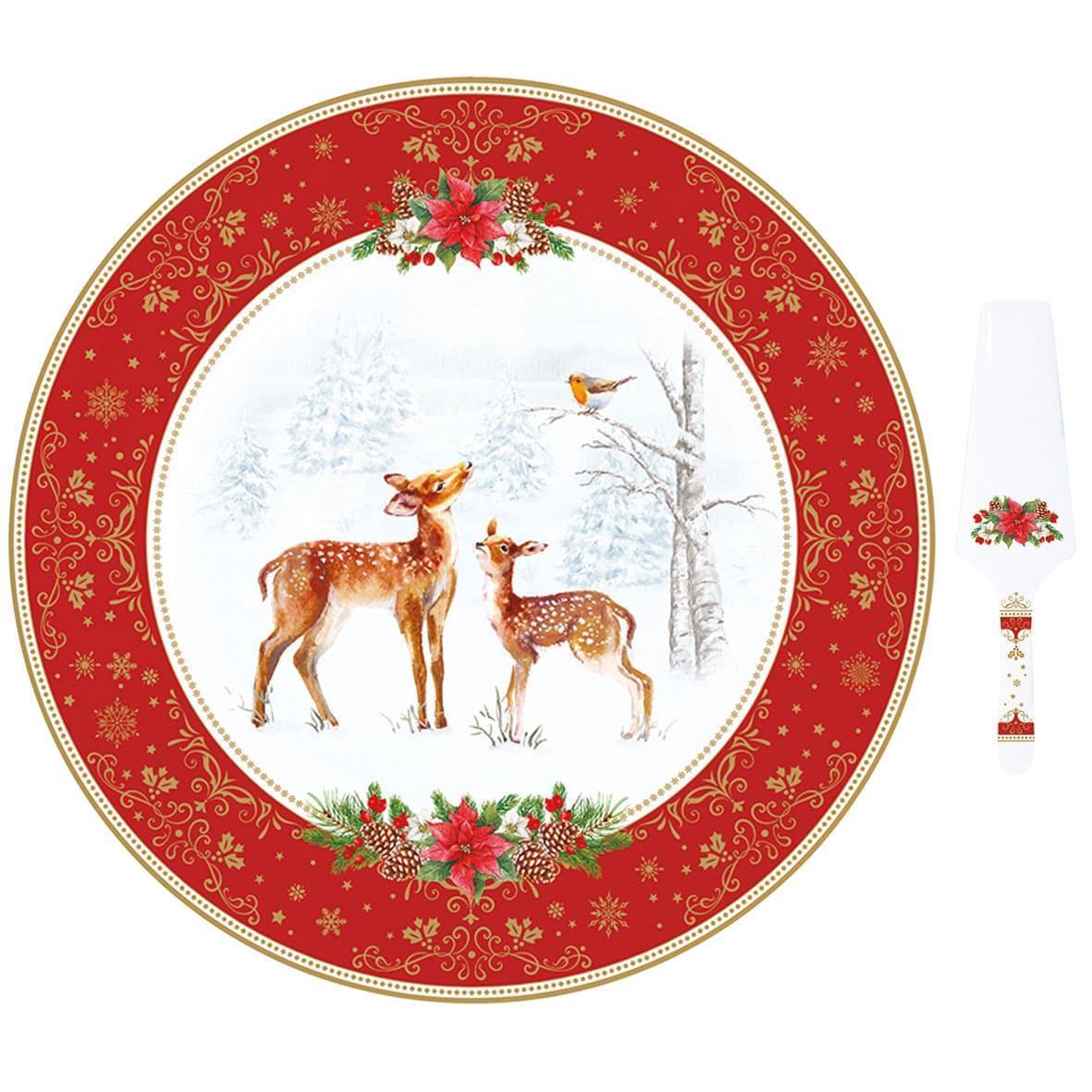 Christmas Melody Porselen Servis Tabağı & Spatulası