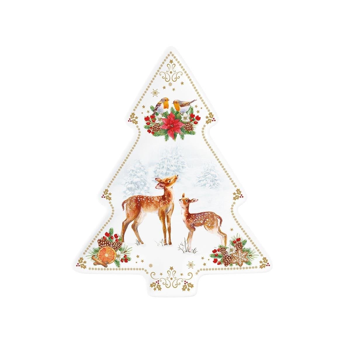 Christmas Melody Porselen Yılbaşı Ağacı Sunum Tabağı