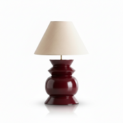 Chunky Ahşap Bordo Abajur