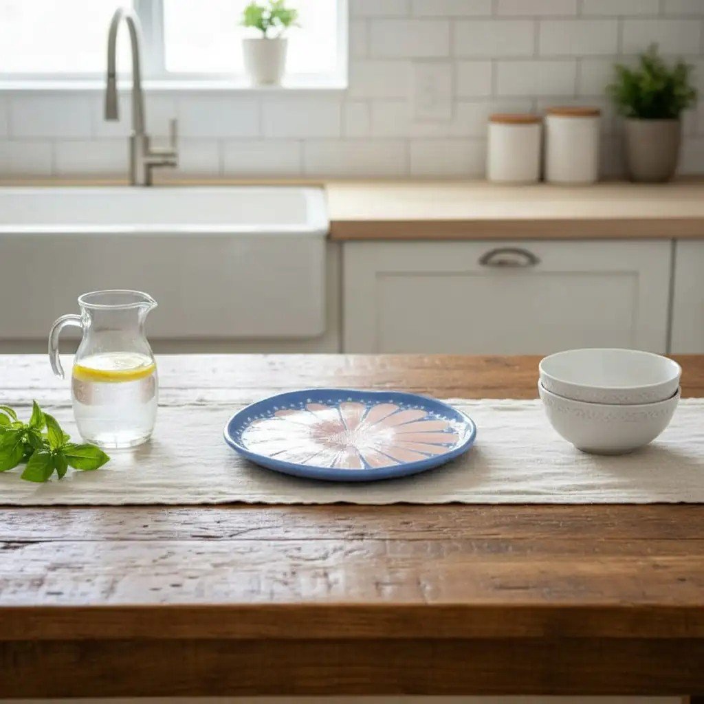 Çiçek Desenli Seramik Tabak