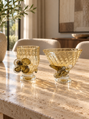 Çiçek Detaylı Dekoratif Cam Bardak-Bardak-Garni Design House-NowShopFun