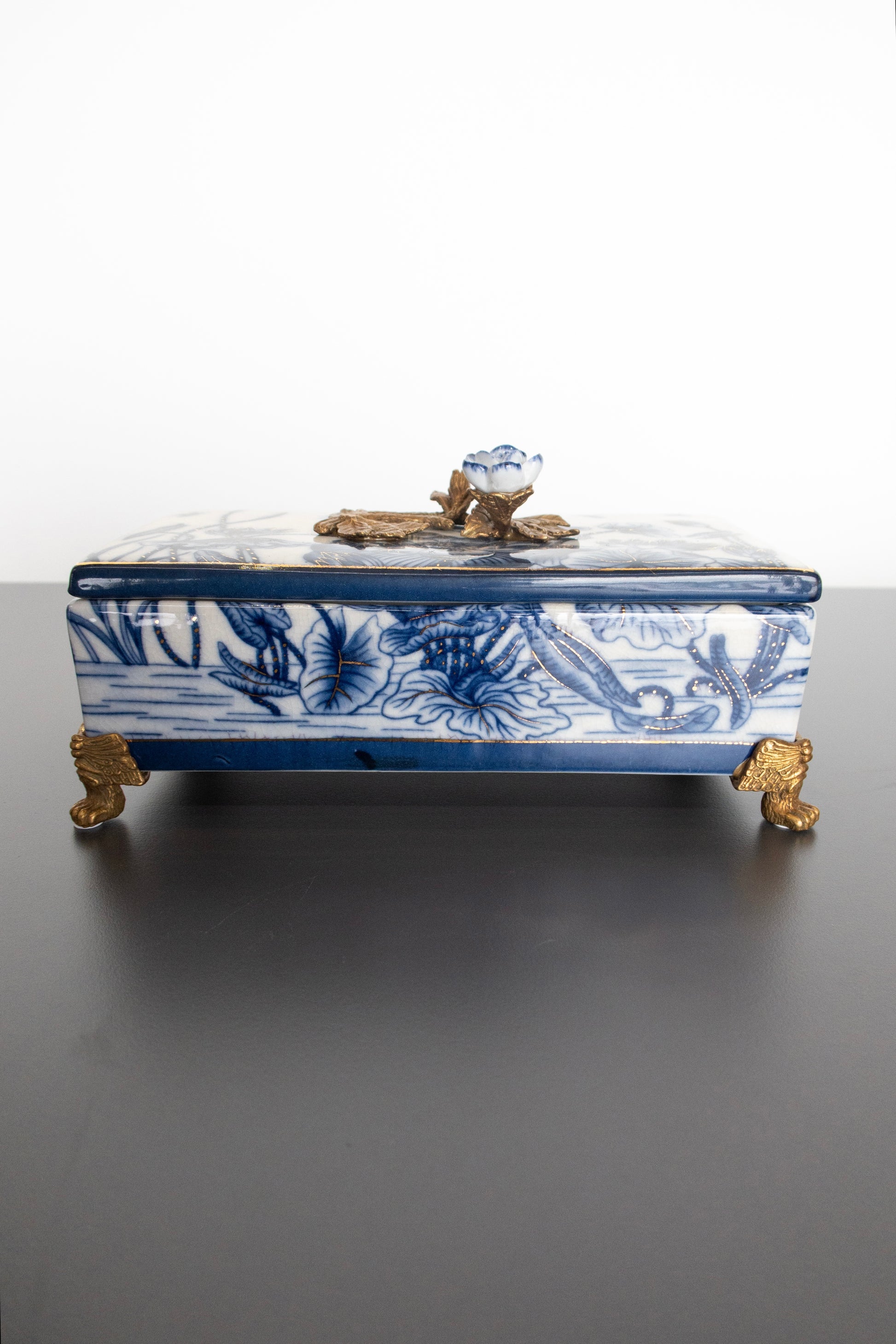 Çiçek Detaylı Dekoratif Kutu-Saklama Kutusu-Rubino Home-NowShopFun