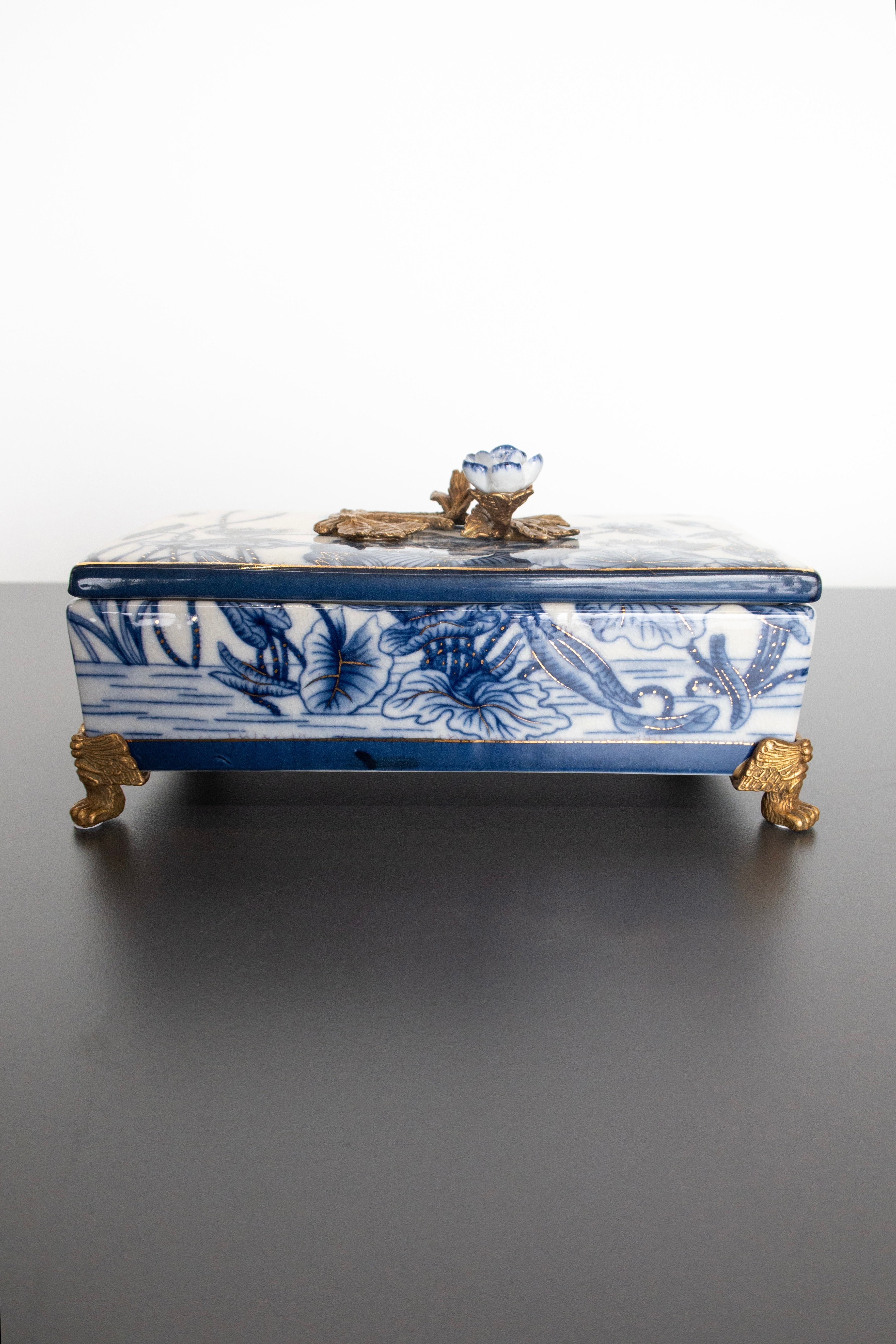 Çiçek Detaylı Dekoratif Kutu-Saklama Kutusu-Rubino Home-NowShopFun