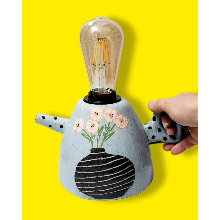 Çiçekli Çaydanlık Formlu Abajur 2