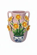 Çiçekli Pembe Dolomit Vazo-Vazo-Kersten-NowShopFun