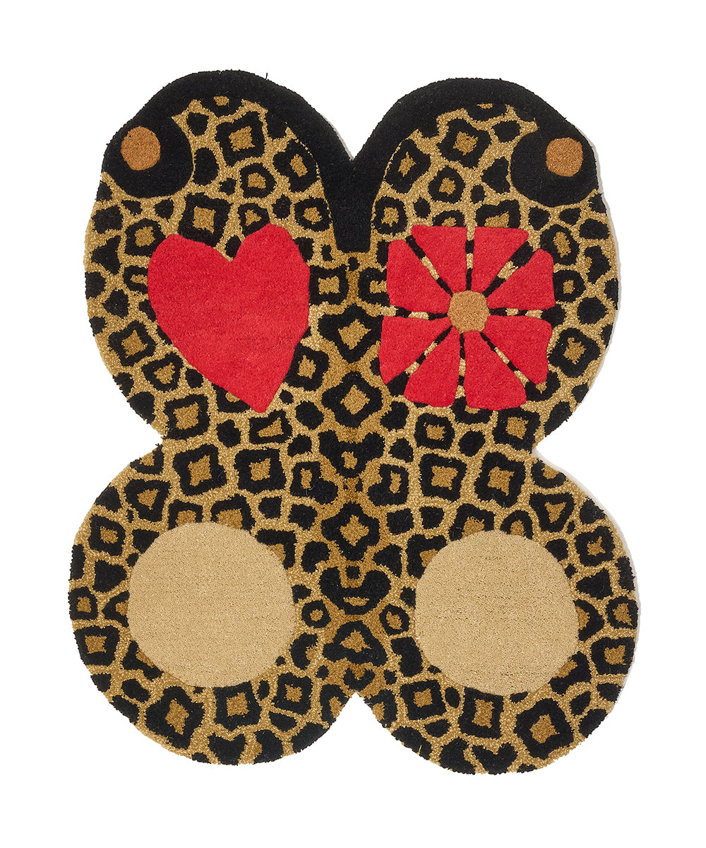 Çılgın Leopar Desenli Kelebek Figürlü Büyük Boy Halı-Kilim & Halı-Doing Goods-NowShopFun