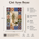 Çini Çerçeveli Beyaz Ayna