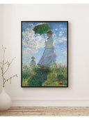 Claude Monet - Şemsiyeli Kadın Madame Monet ve Oğlu Fine Art Baskı