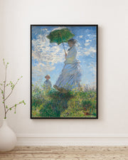 Claude Monet - Şemsiyeli Kadın Madame Monet ve Oğlu Fine Art Baskı