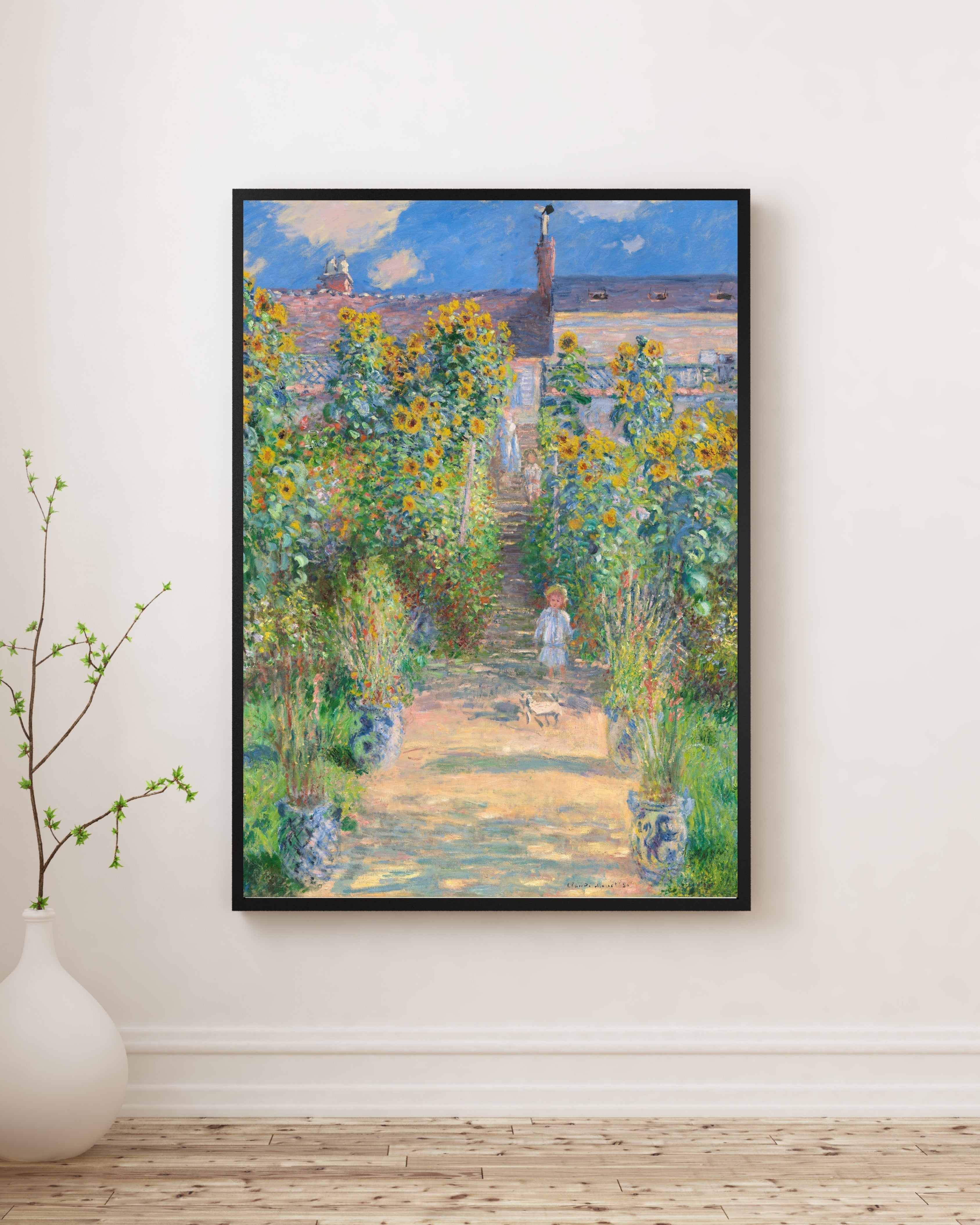 Claude Monet - Vétheuil’de Sanatçının Bahçesi Fine Art Baskı