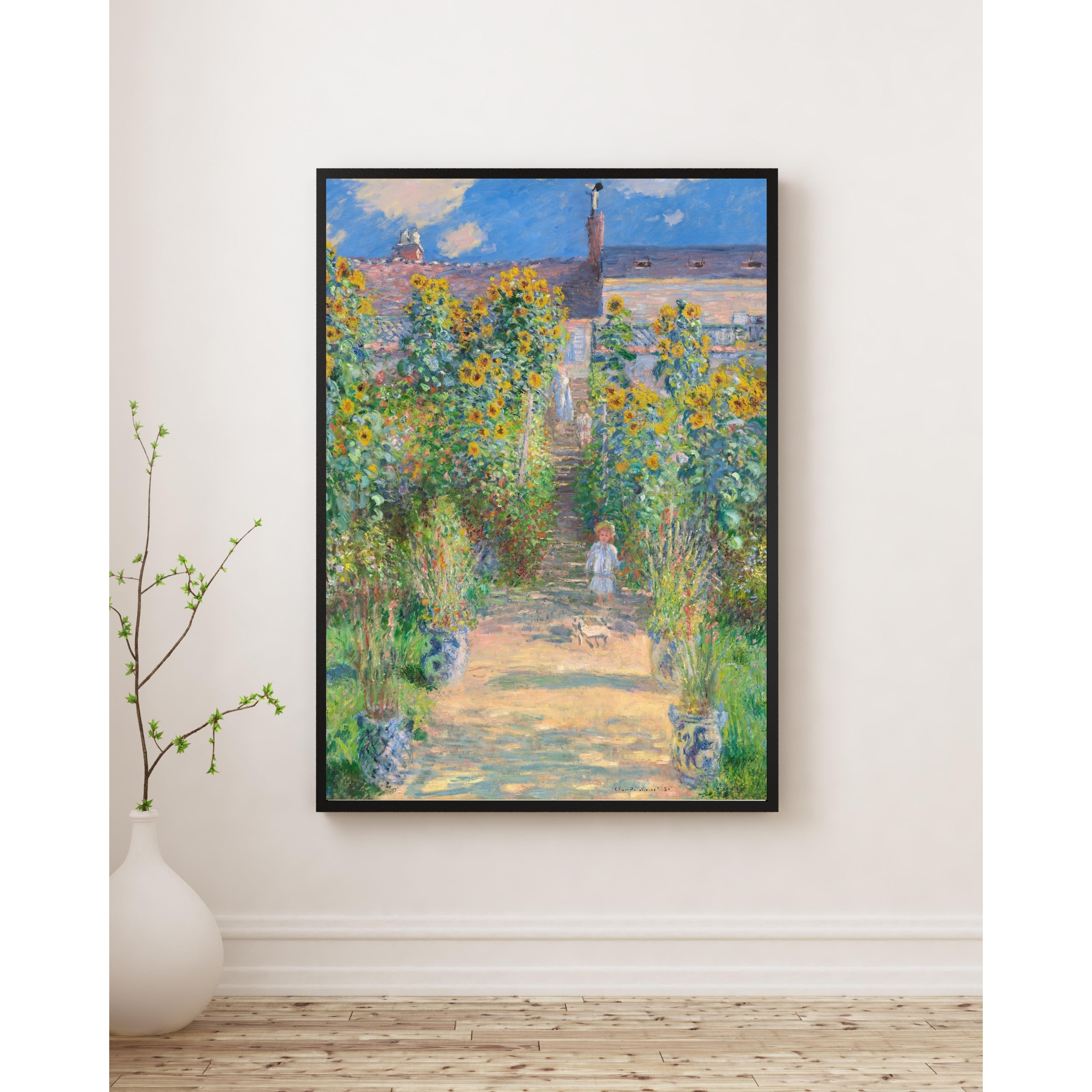 Claude Monet - Vétheuil’de Sanatçının Bahçesi Fine Art Baskı