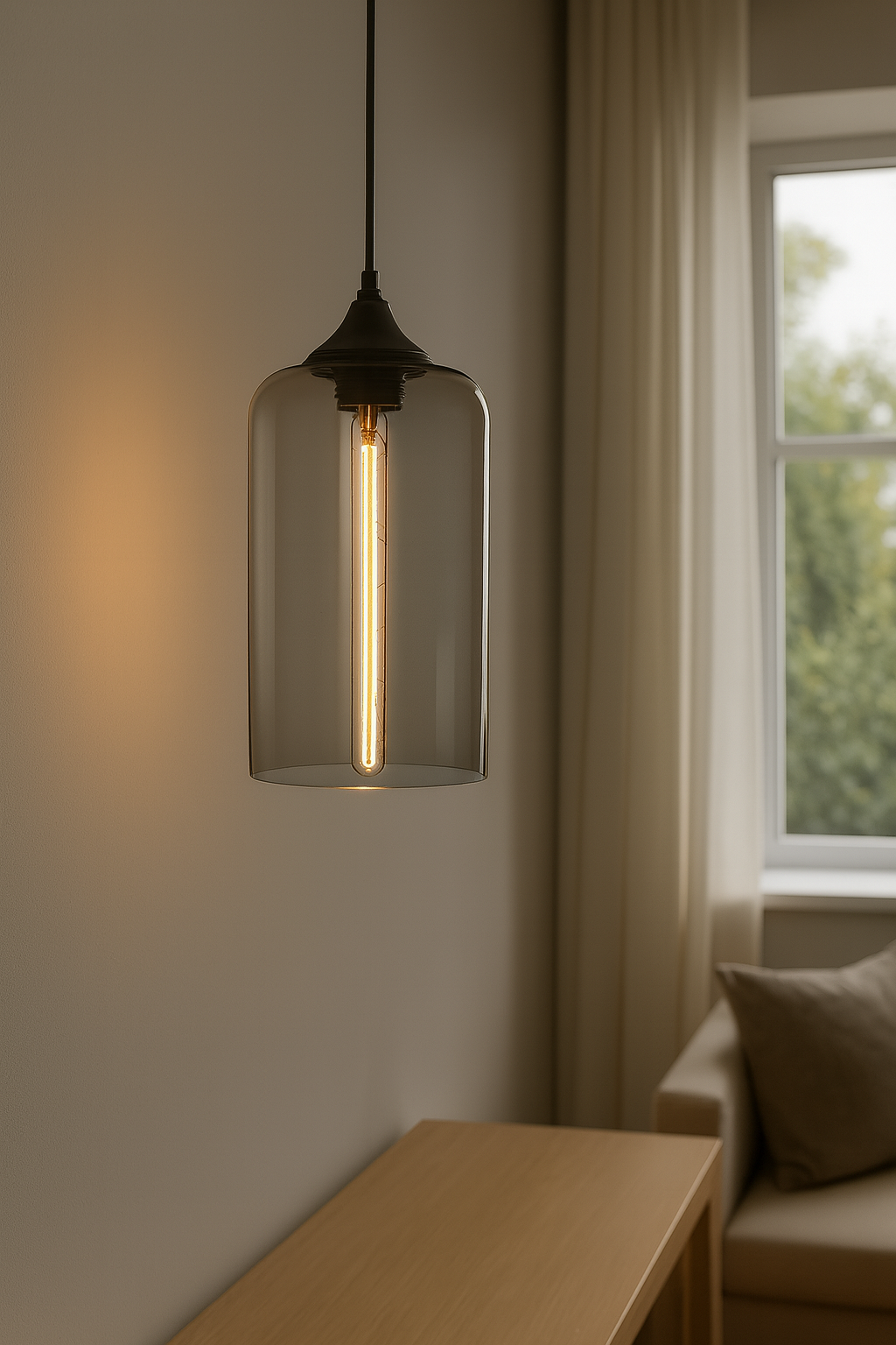 Clear Tube Cam Sarkıt Lamba-Tavan Aydınlatması-livingstore-Amber-NowShopFun