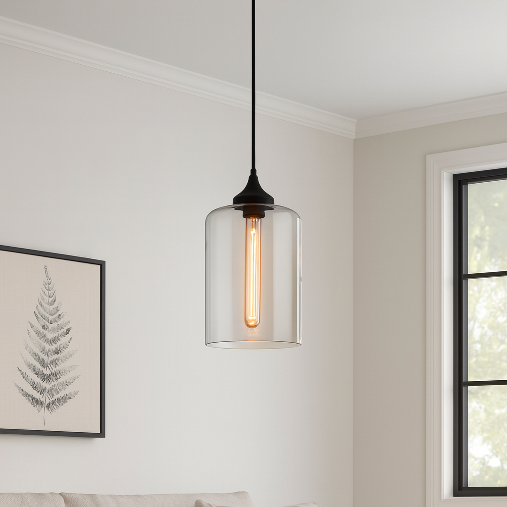 Clear Tube Cam Sarkıt Lamba-Tavan Aydınlatması-livingstore-Amber-NowShopFun