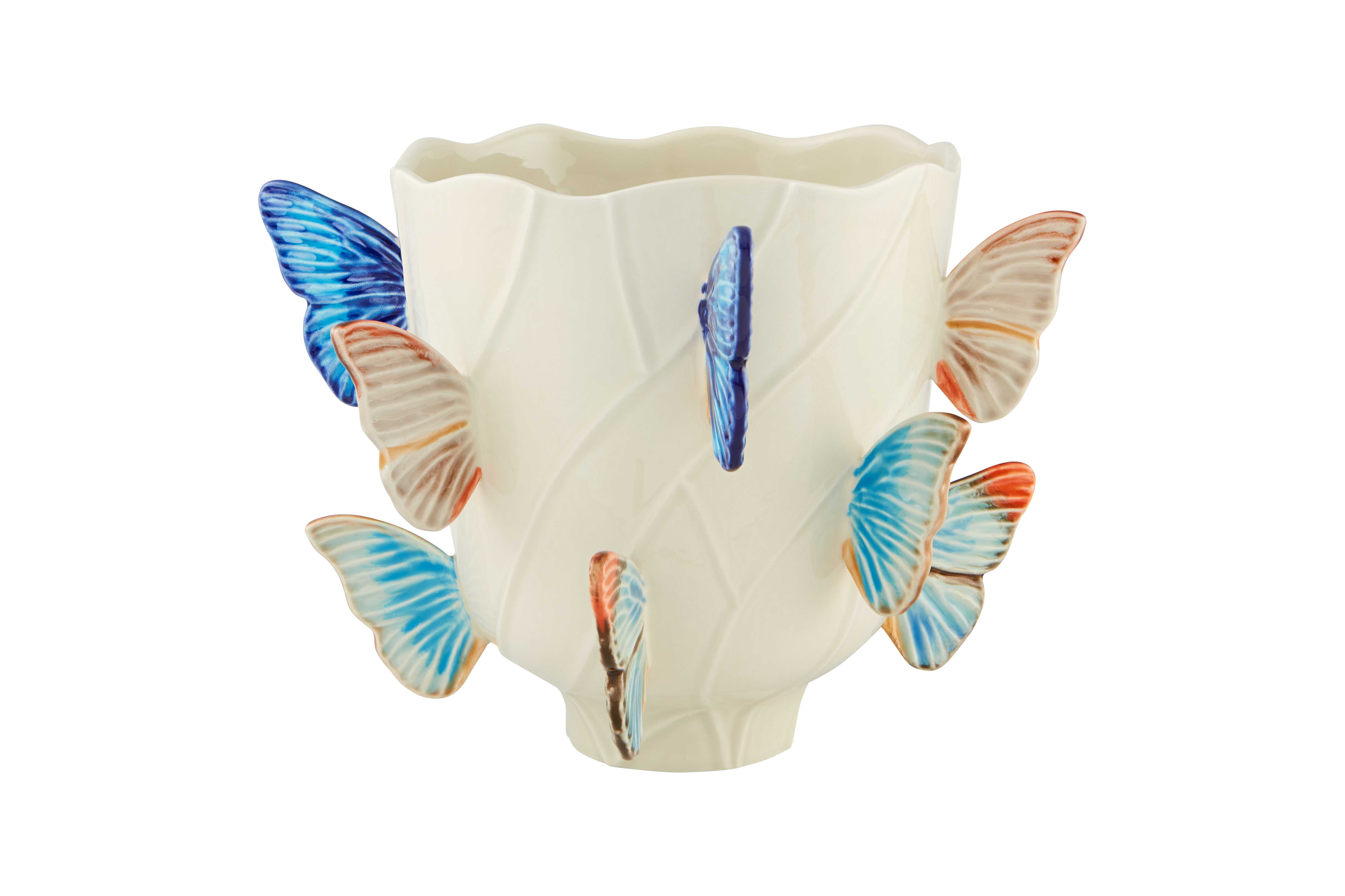 Cloudy Butterflies by Claudia Schiffer Kelebekli Seramik Vazo