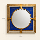 Cobalt Gold Duvar Aynası | Kobalt Mavi Dekoratif Tasarım Ayna / Cobalt Gold Duvar Aynası; kobalt mavi, gold detaylı ve eskitme metal konstrüksiyonuyla modern dekorasyona özgün bir dokunuş katar.