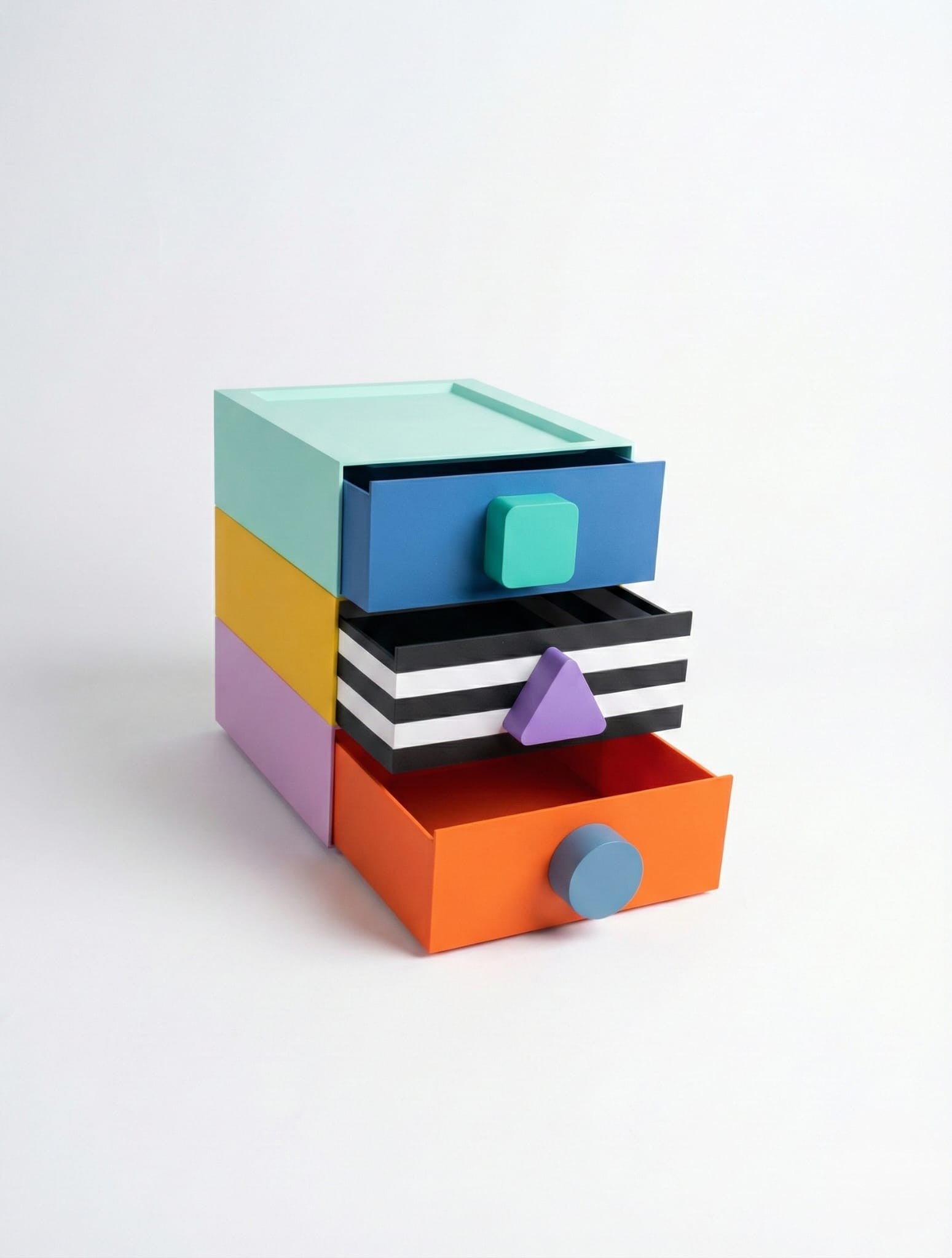 Çok Renkli Çekmeceli Kutu 3'Lü Set No. 2