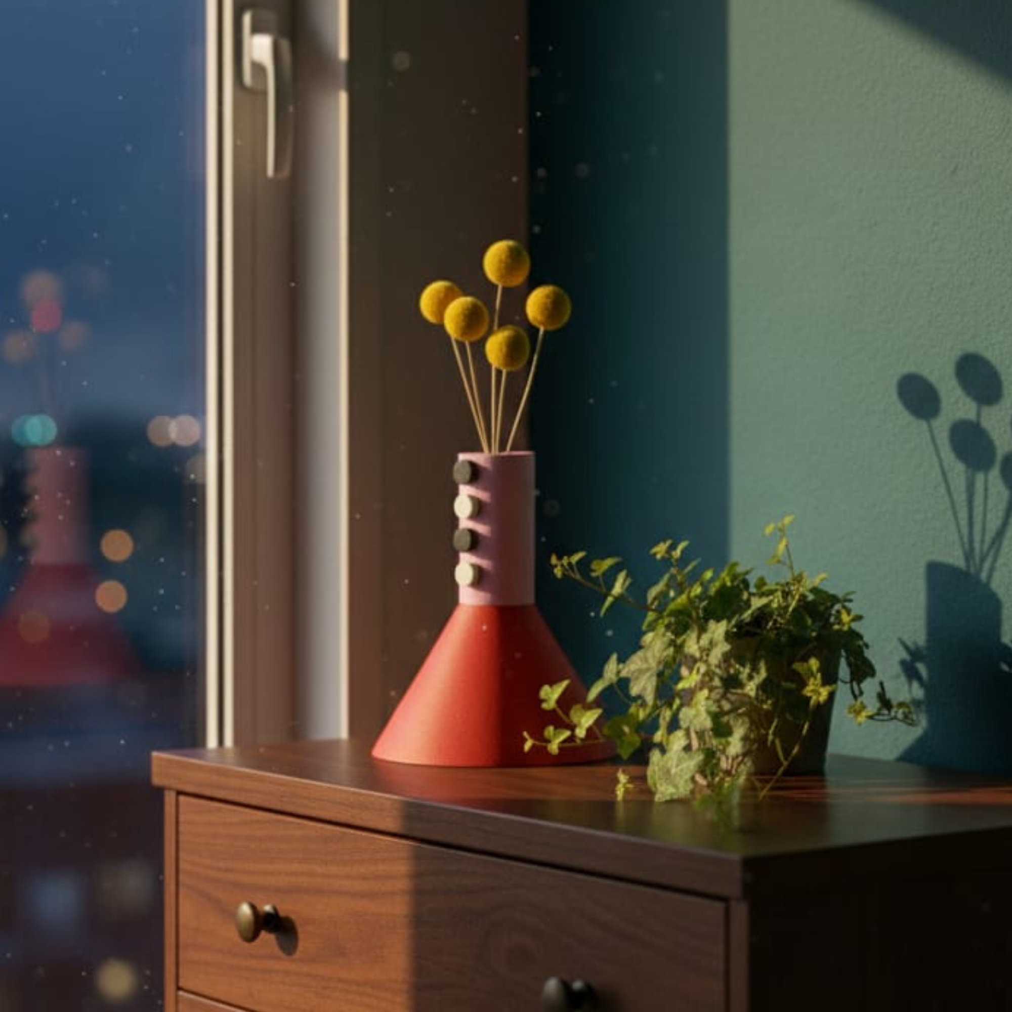 Çok Renkli Kuru Çiçek Vazosu No.5